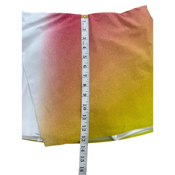 On Court Skirt Skort Side Pleat Run On Clouds White Red Yellow Womens Size S NEW - Picture 5 of 9